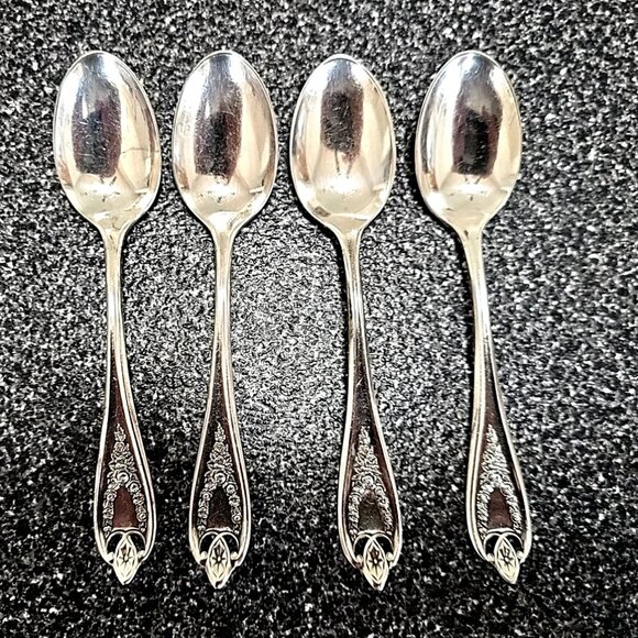 1847 Rogers Bros. Old Colony 1911 XS Triple Old Colony Plate 4 Demitasse Spoons - Picture 1 of 4